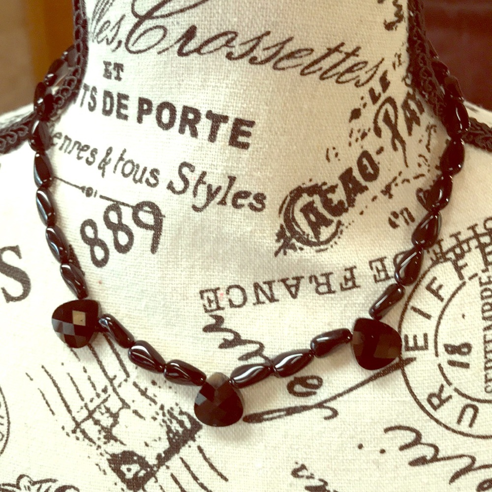 Beautiful Handcrafted Black Beaded Necklace